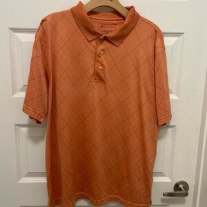 Jos. A. Bank Orange Polo Shirt with Geometric Texture